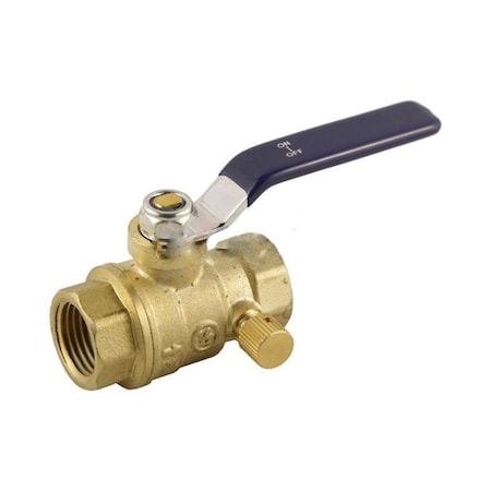 0.5 In. Unique Brass-Blue Ball Valve In Brass